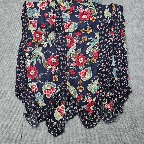 Bila Dress Womens XL Maxi Boho Handkerchief Hem Floral Western Cottage Peasant - Picture 9 of 11